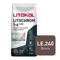 Цветная цементная затирка LITOCHROM 1-6 EVO/ЛИТОХРОМ 1-6 ЭВО LE.240 венге, 2 кг