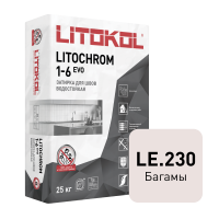 Цветная цементная затирка LITOCHROM 1-6 EVO/ЛИТОХРОМ 1-6 ЭВО LE.230 багамы 25 кг