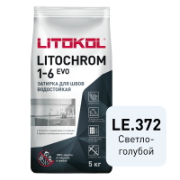 Цветная цементная затирка LITOCHROM 1-6 EVO/ЛИТОХРОМ 1-6 ЭВО LE.372 светло-голубой, 5 кг
