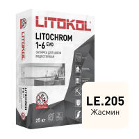 Цветная цементная затирка LITOCHROM 1-6 EVO/ЛИТОХРОМ 1-6 ЭВО LE.205 жасмин 25 кг