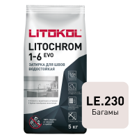 Цветная цементная затирка LITOCHROM 1-6 EVO/ЛИТОХРОМ 1-6 ЭВО LE.230 багамы 5 кг